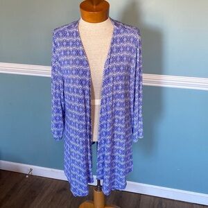 CHICOS travelers Open Front 3/4 Sleeve Layer Top Cardigan Size 2 US 12 / 14